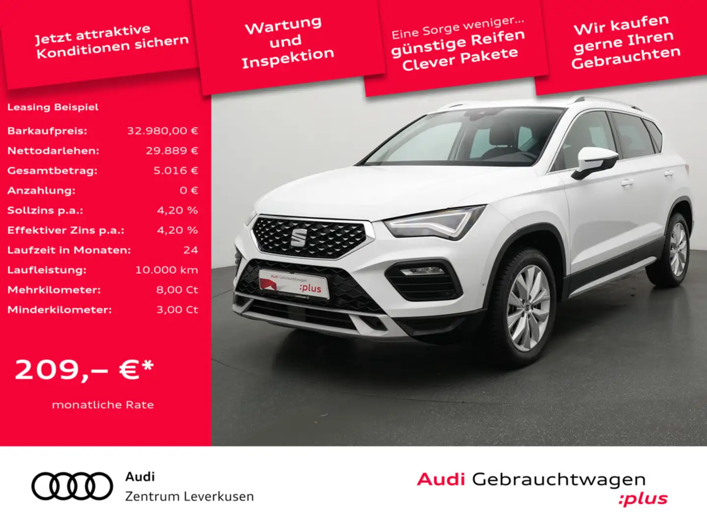 SEAT Ateca Xperience DSG VIRT AHK KAM SHZ NAVI ACC Weiß - 1