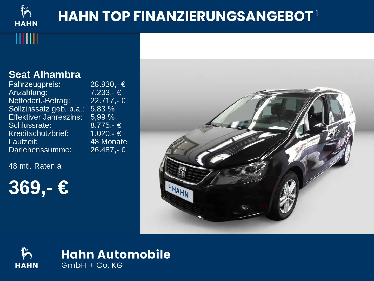 SEAT Alhambra 2.0TDI Xcellence 7-Sitze ACC Cam Navi Schwarz - 2