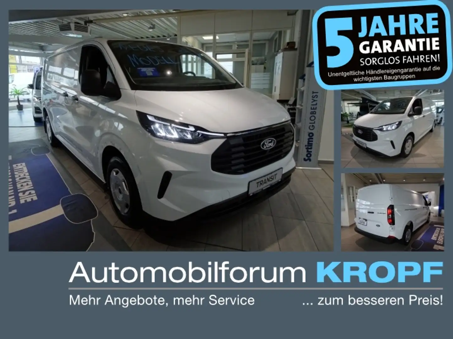 Ford Transit Custom Kasten Trend 2.5I PHEV 320 L1 CAM Blanc - 1