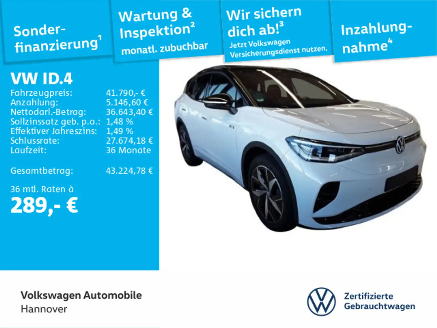 Volkswagen ID.4 GTX Navi WP ACC LED SHZ PDC Blanc - 1