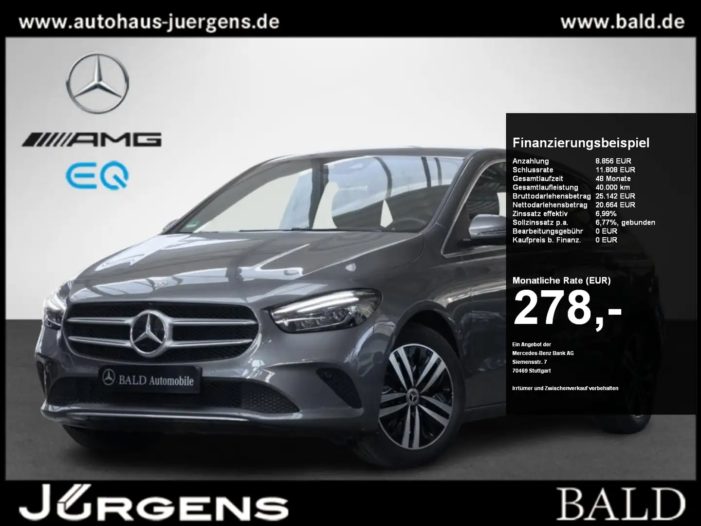 Mercedes-Benz B 220 d Progressive/Wide/ILS/360/HUD/Totw/17" Grijs - 1