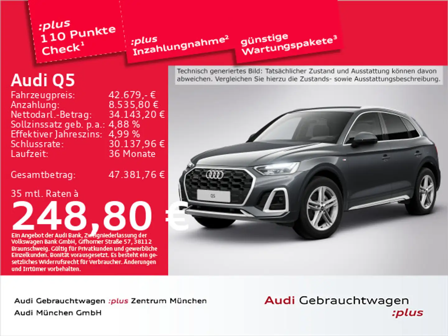 Audi Q5 40 TDI qu. S tronic 2x S line AHK/Navi+/Kamer Grau - 1