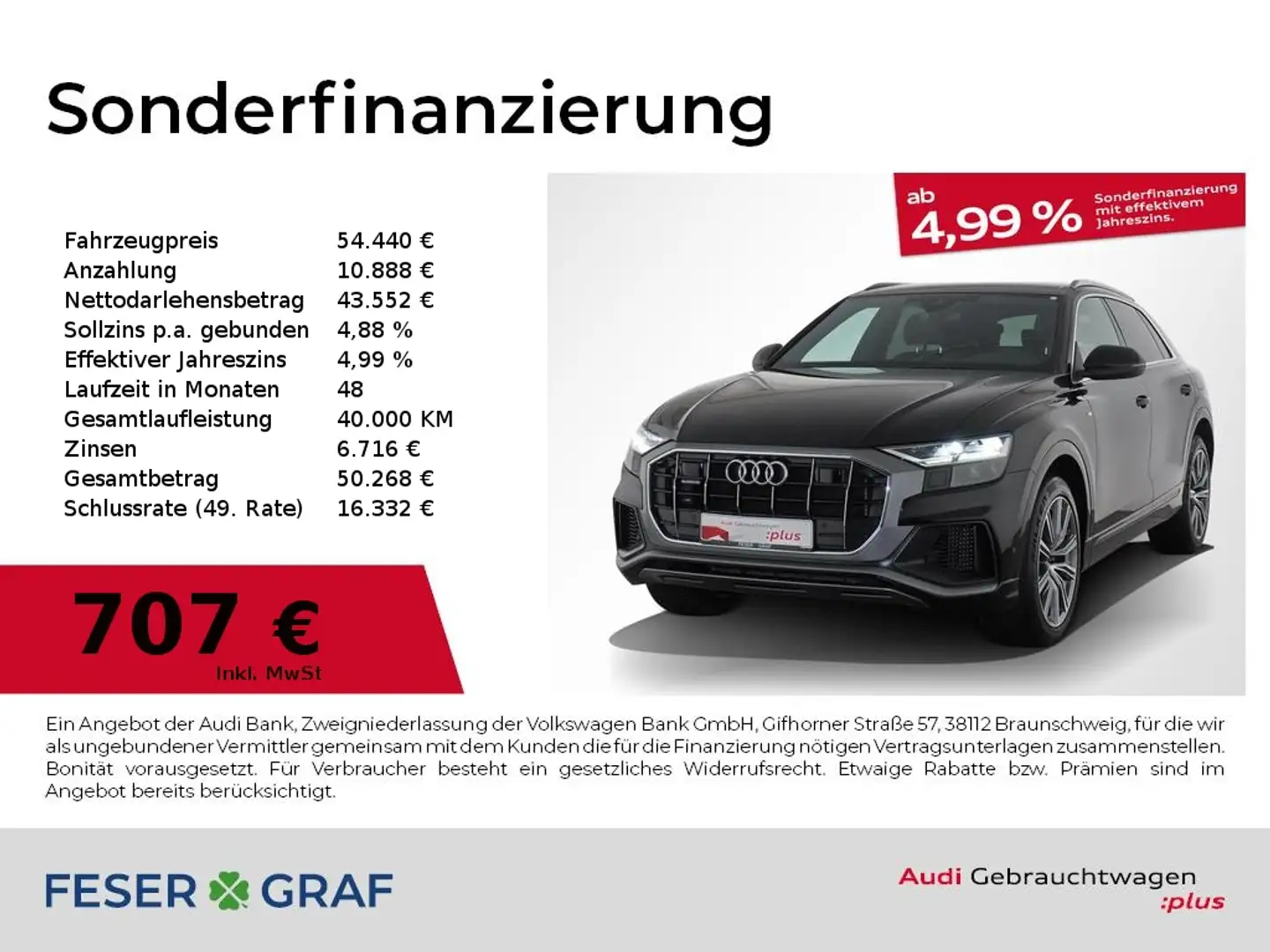Audi Q8 S line 55 TFSI e quattro AHK/ Luftfederung/ Rückfa Schwarz - 1