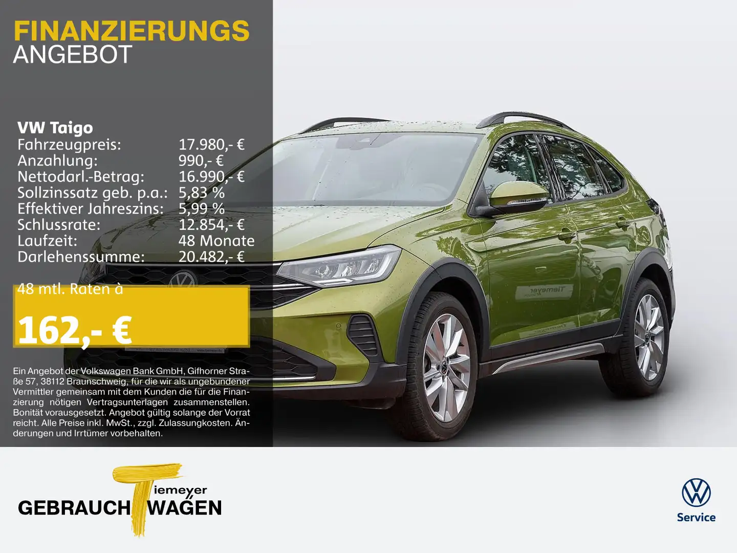 Volkswagen Taigo 1.0 TSI LIFE KAMERA SITZH APP-CON Grün - 1