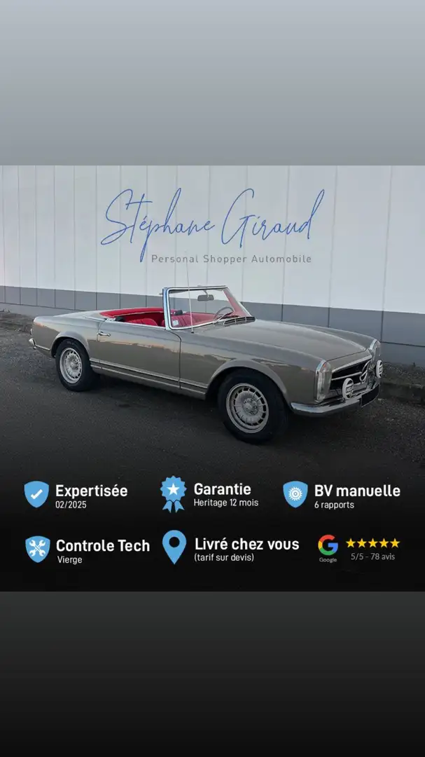 Mercedes-Benz SL 280 Pagode boite mecanique Expertisée & Garantie Gris - 1