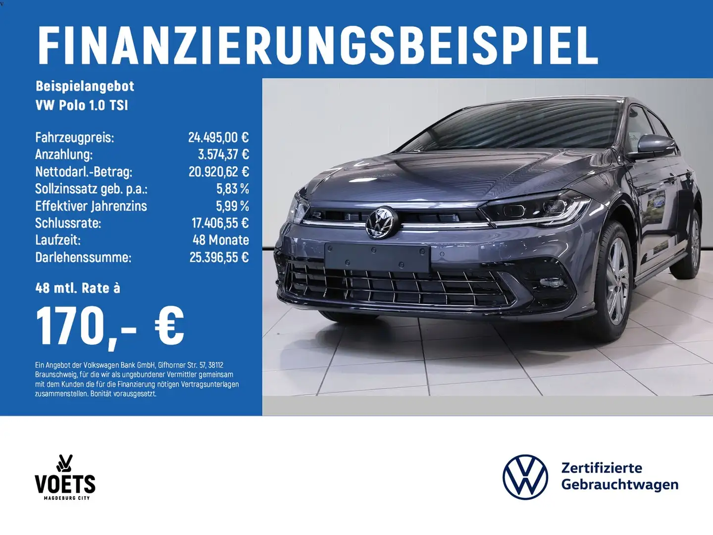 Volkswagen Polo 1.0 TSI R-Line AID+NAVI+BEATS+IQ+KAMERA+ Grau - 2