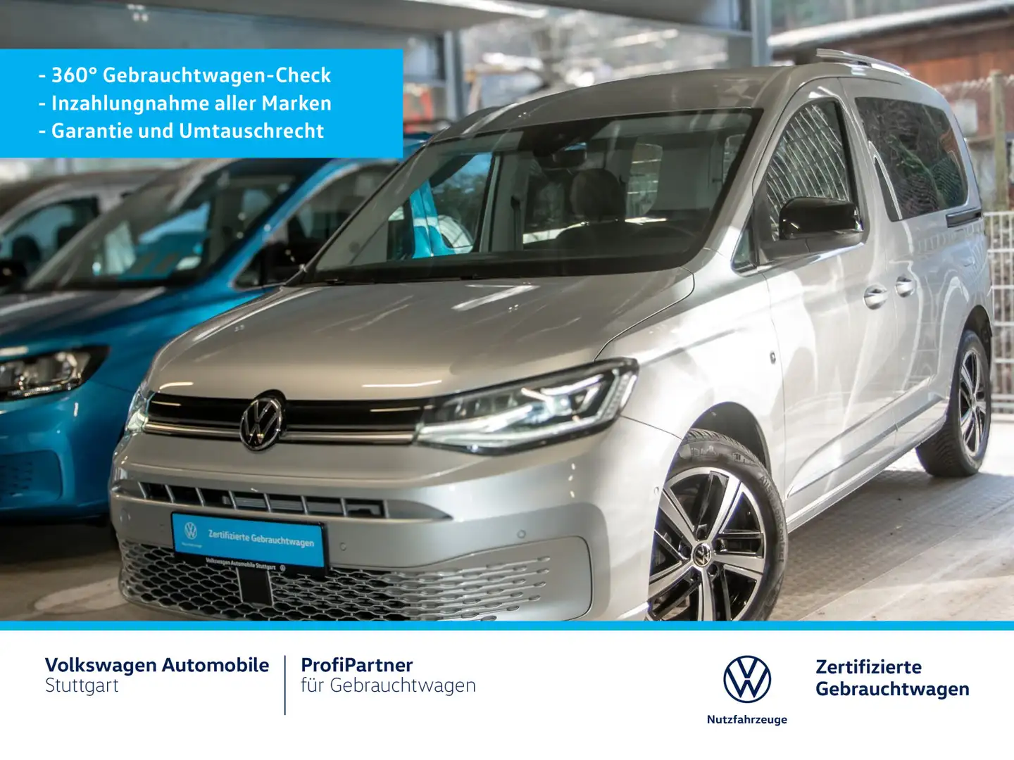 Volkswagen Caddy Style DSG 2.0 TDI Euro 6d ISC FCM Navi ACC Argent - 2