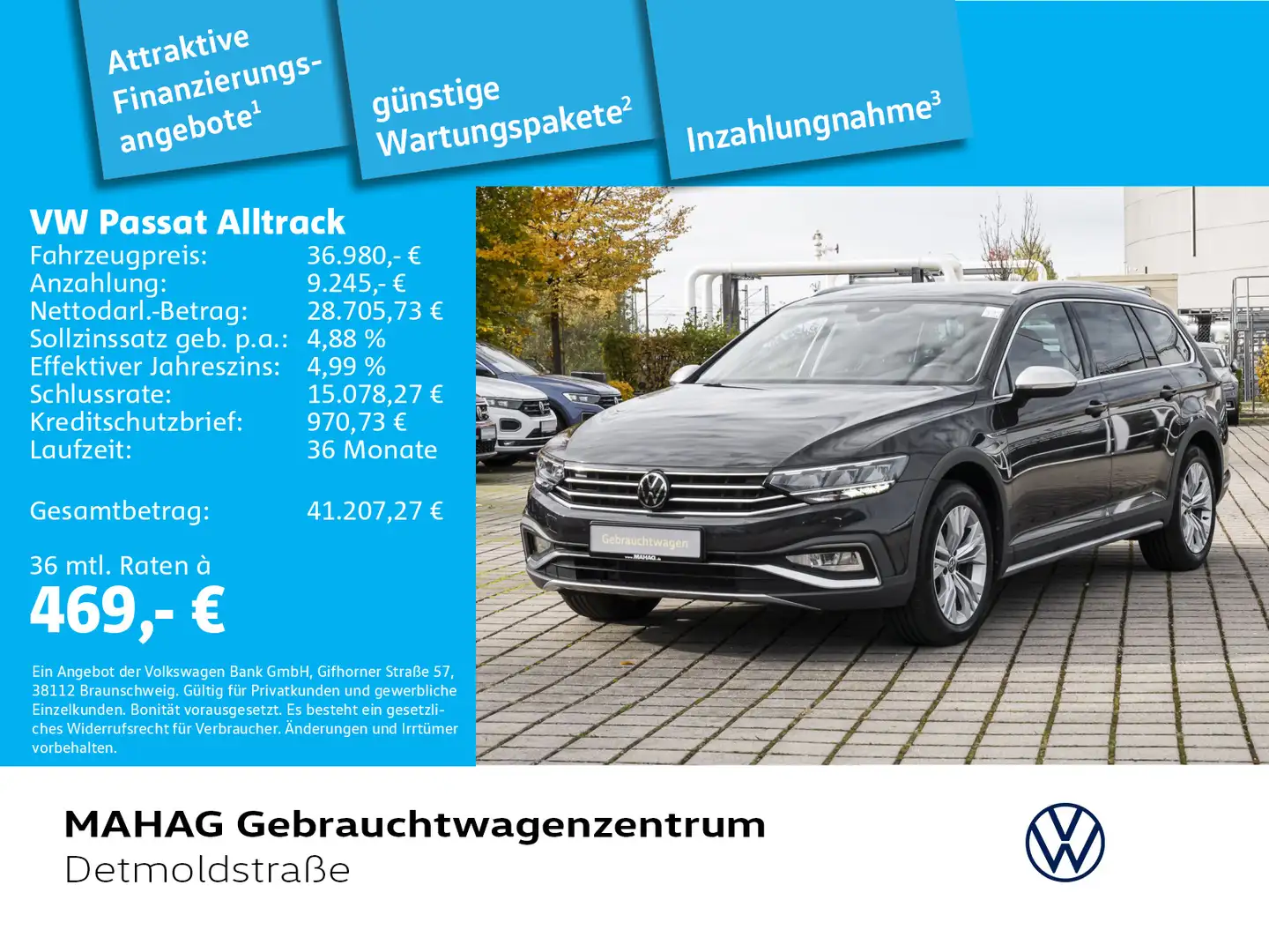 Volkswagen Passat Alltrack 2.0 TDI 4Mot. AHK Navi LED Kamer Grau - 1