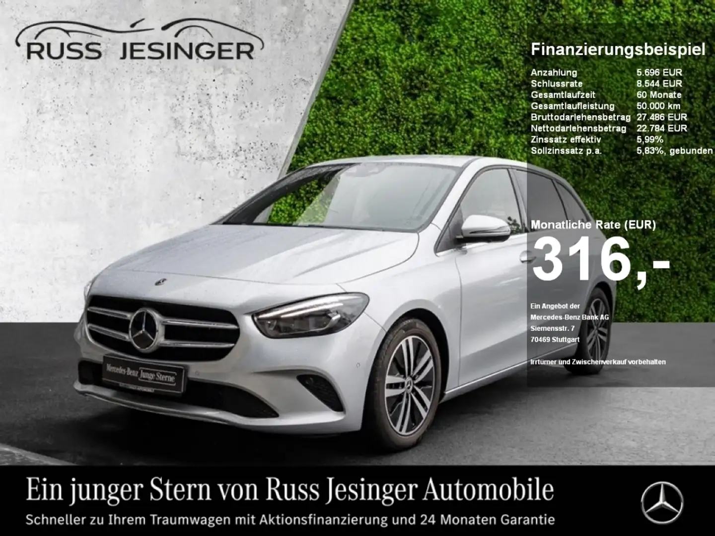 Mercedes-Benz B 220 d 4M Style *MBUX*Wide*Navi*AHK*360*MBeam* Zilver - 1