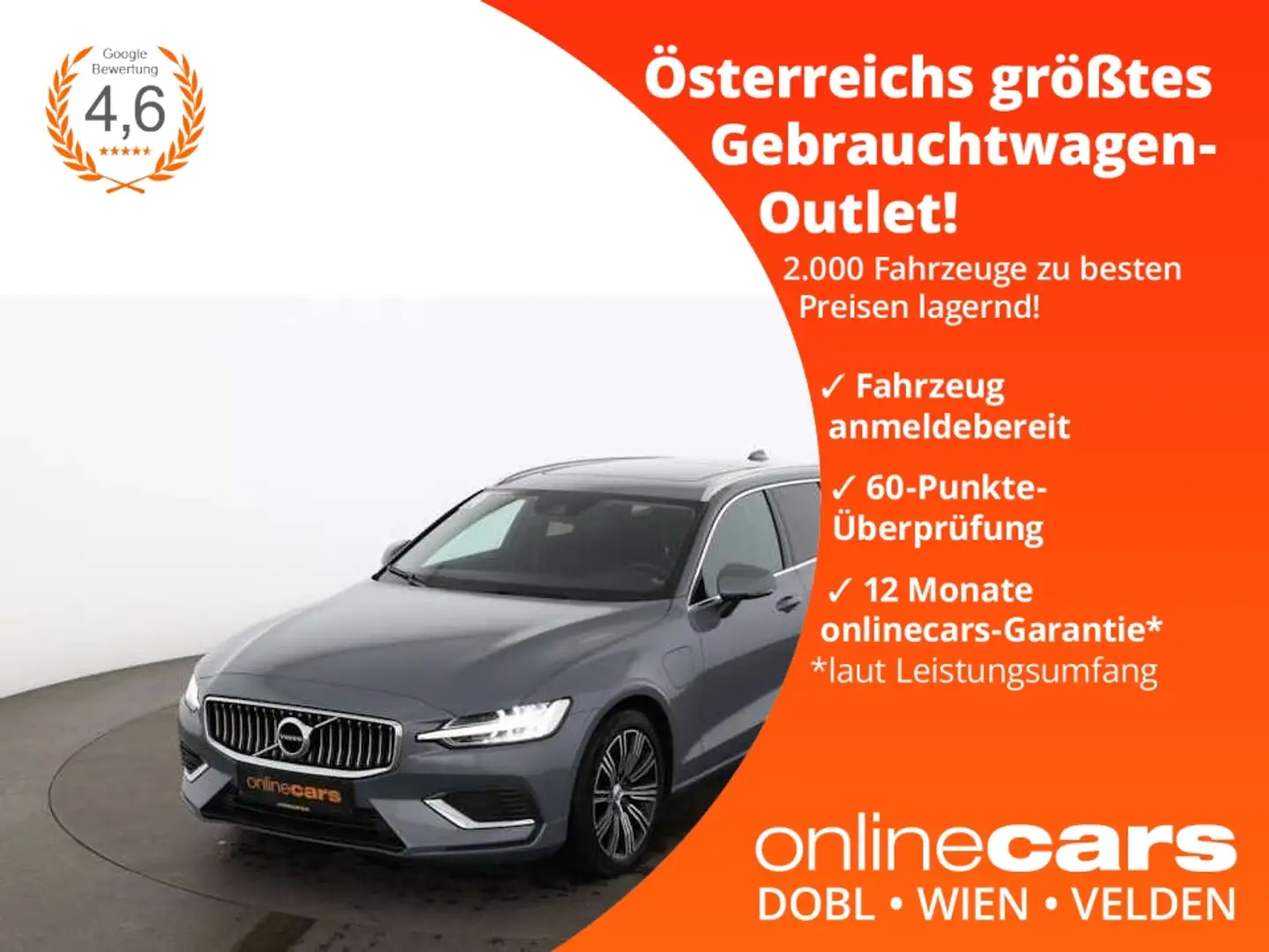 Volvo V60 T6 AWD Recharge Inscription Aut LED SKY NAVI Grau - 1