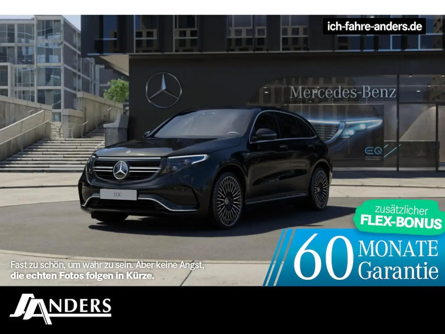 Mercedes-Benz EQC 400 4M AMG+MBUX+Distr+AHK+360+M-BEAM+Key+HUD Schwarz - 1