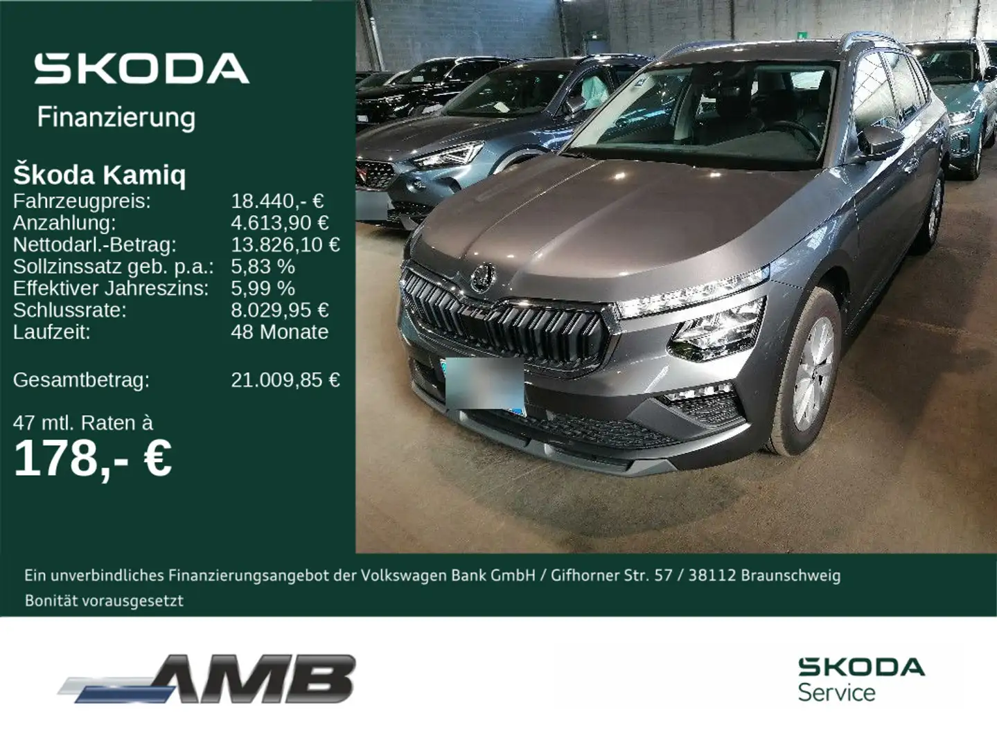 Skoda Kamiq Selection 1.0 TSI LED/Klima/Einparkhilfe Grau - 1