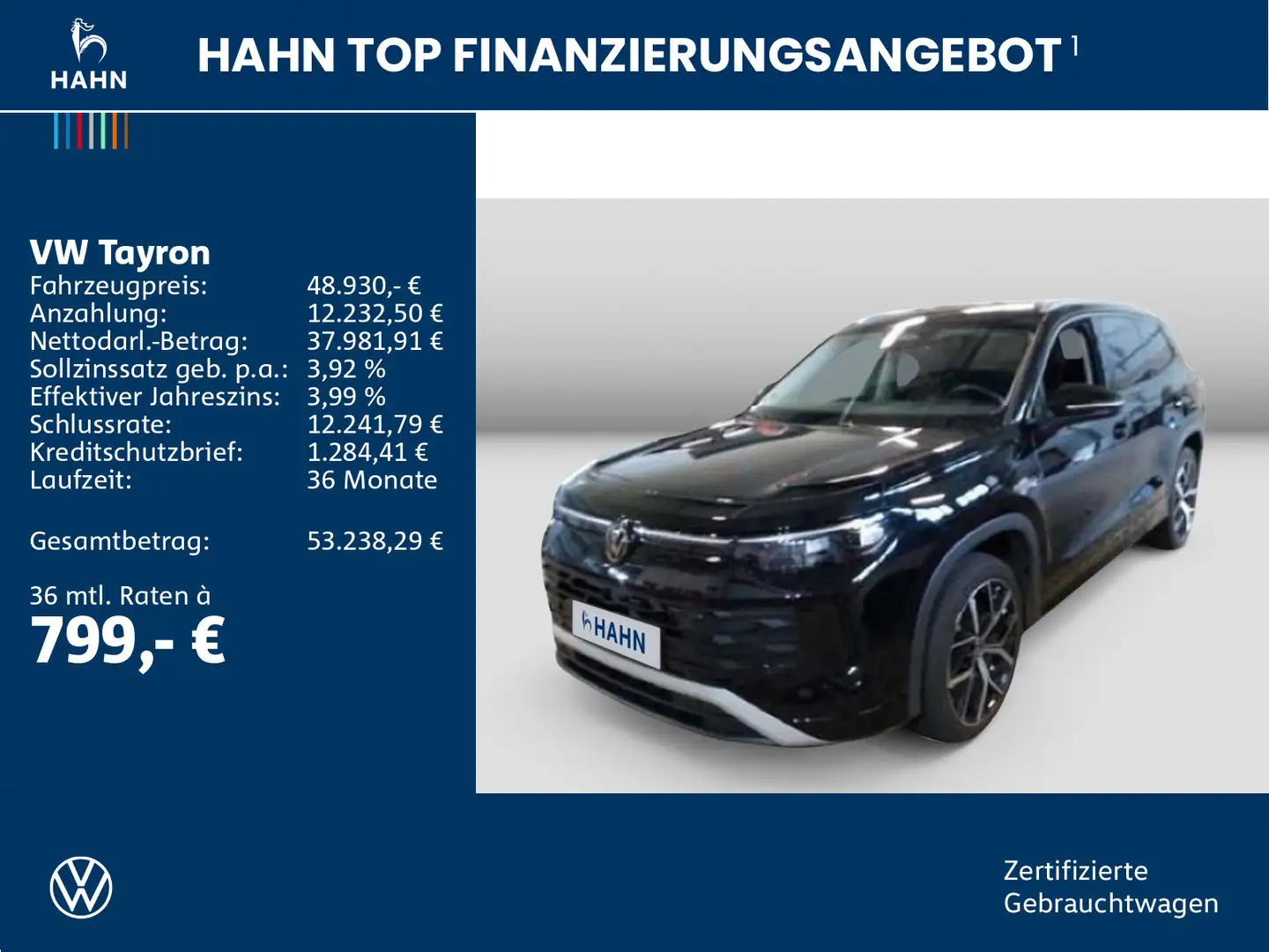 Volkswagen Tayron 2.0TDI DSG 4Mo Life ACC AHK Cam DCC LED+ Schwarz - 2