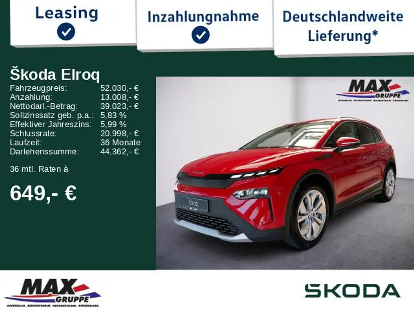 Skoda Elroq 85 Suite KAM*LED*NAVI*KEYLESS*ACC*LANEASS* Rood - 1
