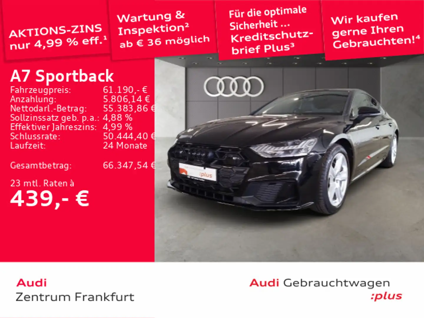 Audi A7 50 TDI quattro tiptronic S line HD Schwarz - 1