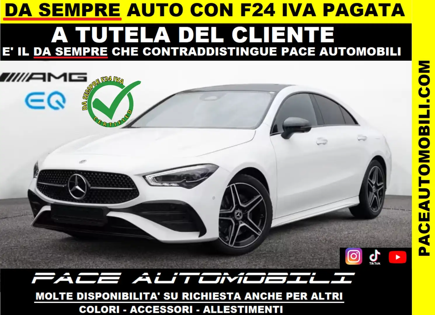 Mercedes-Benz CLA 220 D AMG PREMIUM MBUX 64 COLOR LED NIGHT PACK TETTO Blanc - 1