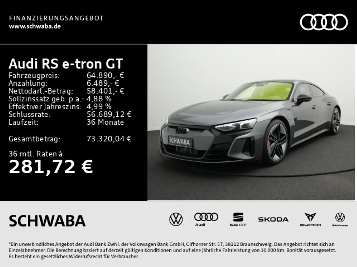 Audi RS e-tron GT *MATRIX*Wärmep.*Allr.Lenk*PANO*HdUp Gris - 1
