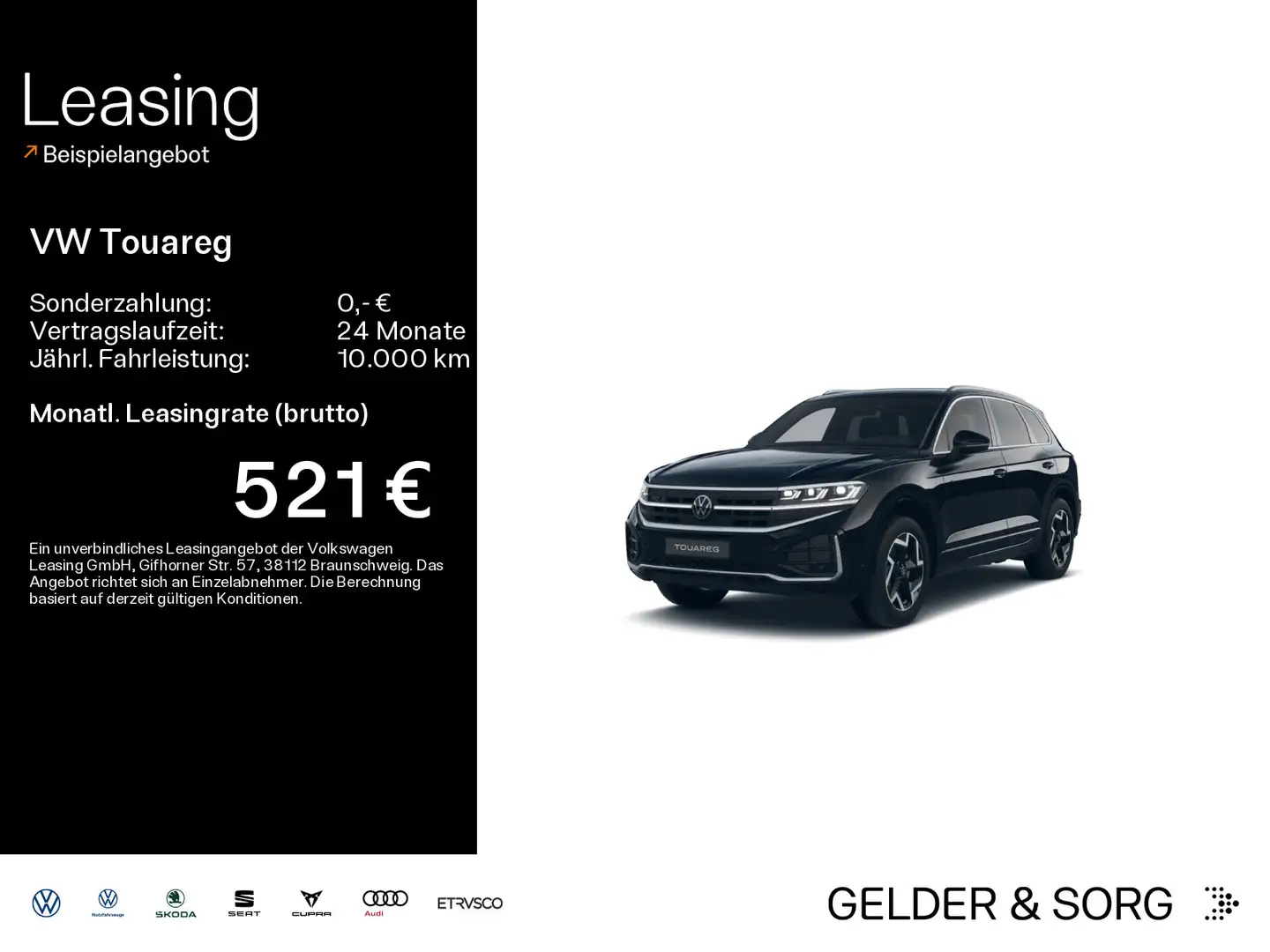 Volkswagen Touareg 3.0 TDI R-Line AHK*Matrix*Leder*RFK*HEAD Schwarz - 1