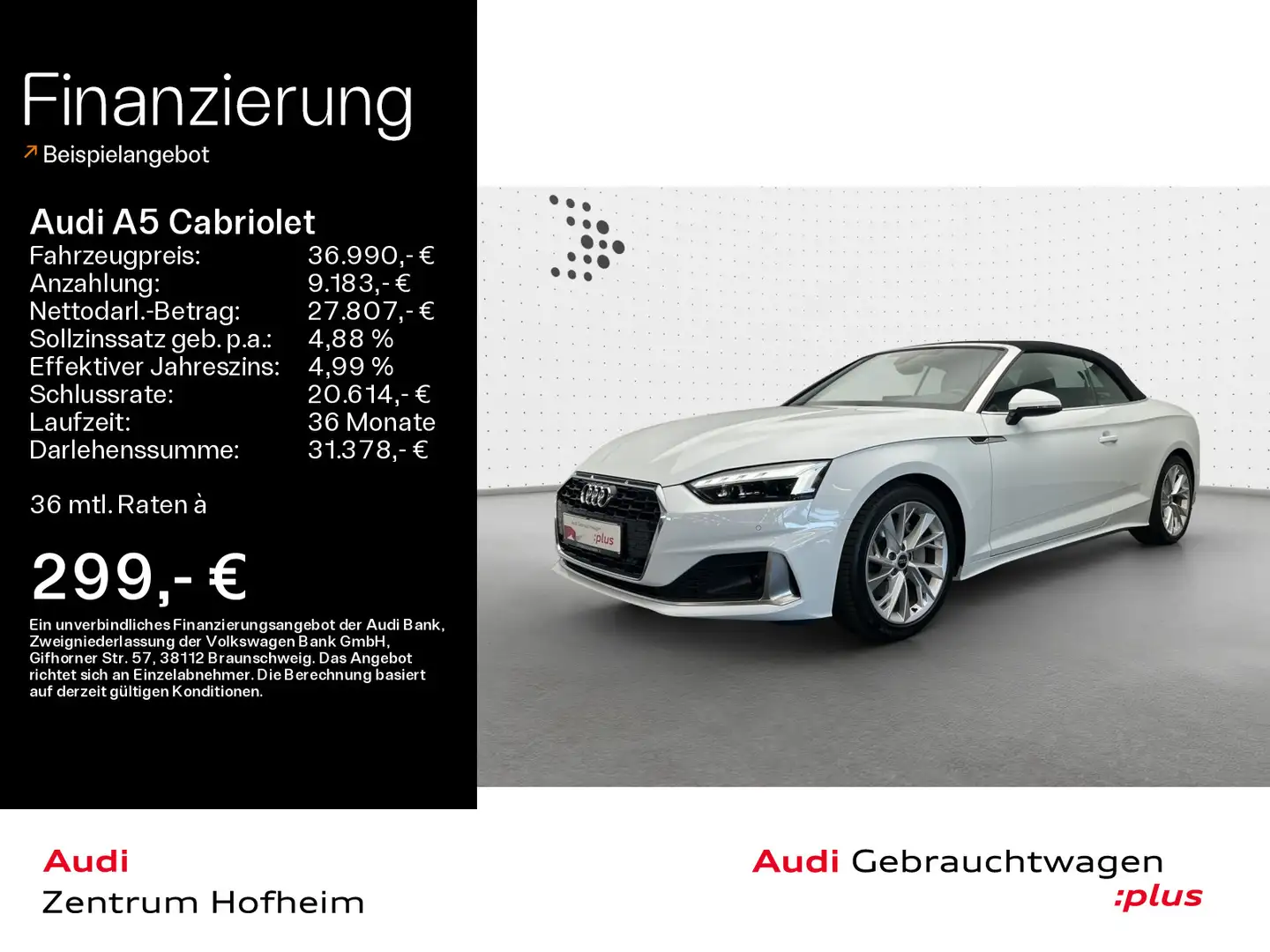 Audi A5 40 TFSI Advanced S tro*Matrix*Navi+ Weiß - 1