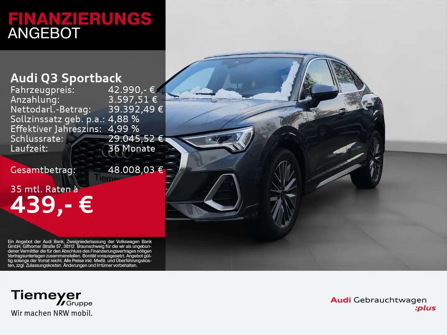 Audi Q3 35 TDI 2x S LINE LM19 PANO LED ASSI Grau - 1