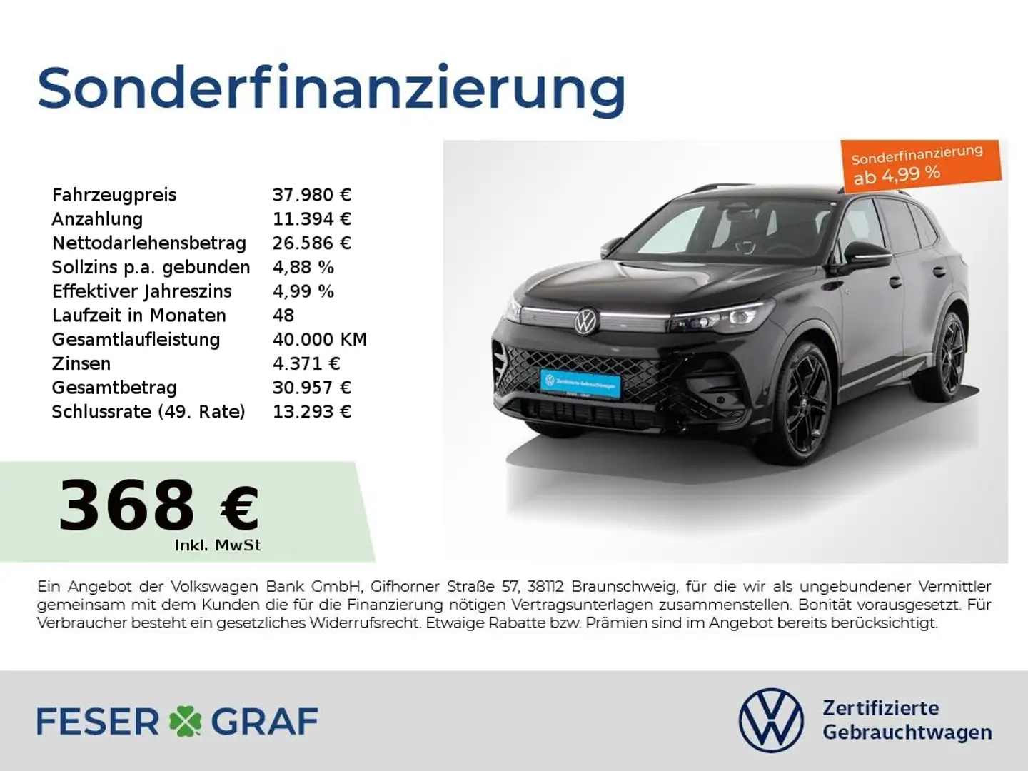 Volkswagen Tiguan 1.5 eTSI R-Line BlackStyle DSG IQ-Light Noir - 1
