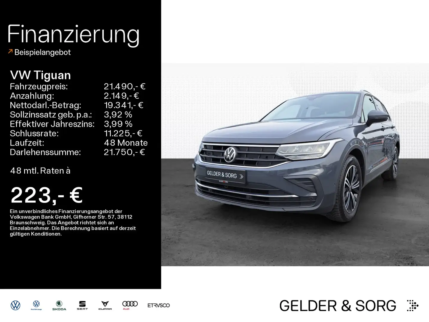 Volkswagen Tiguan United 1.5 TSI Pano*RFK*LED*ACC*Navi Grau - 1