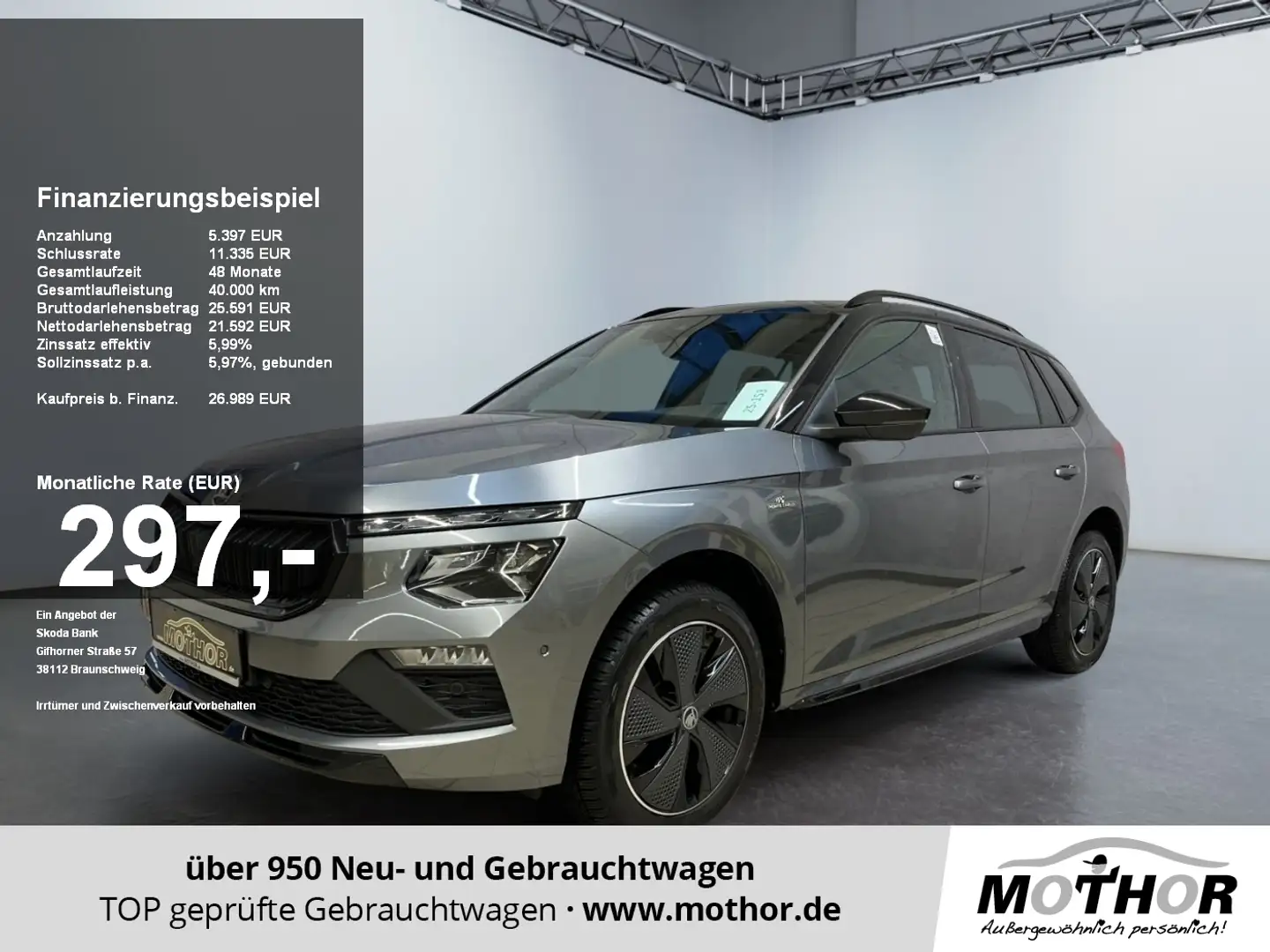 Skoda Kamiq Monte Carlo 1.0 TSI Heckklappe Elek. MATRIX Grau - 1