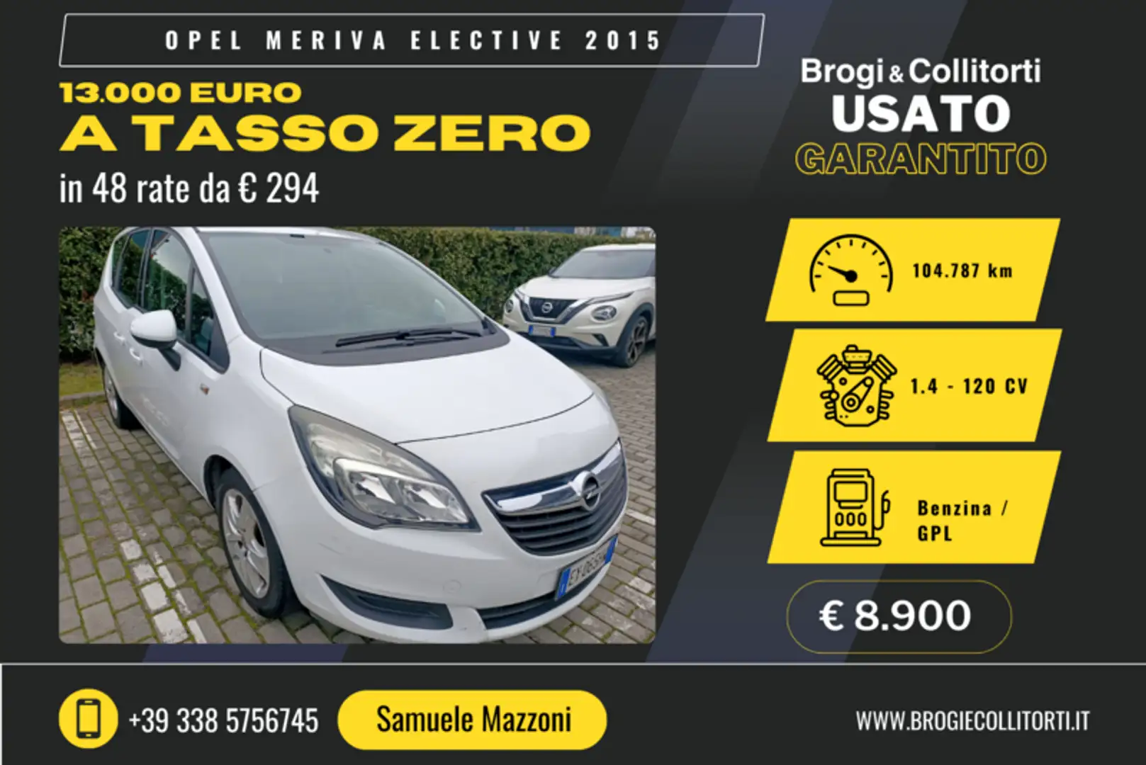 Opel Meriva meriva 1.4 elective  gpl-tech Bianco - 1