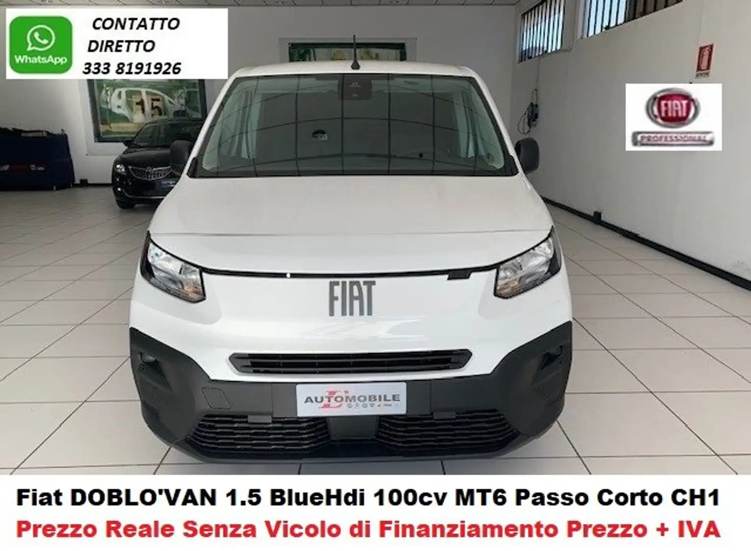 Fiat Doblo VAN CH1 1.5 BlueHdi 100cv MT6 Prezzo + IVA Wit - 1