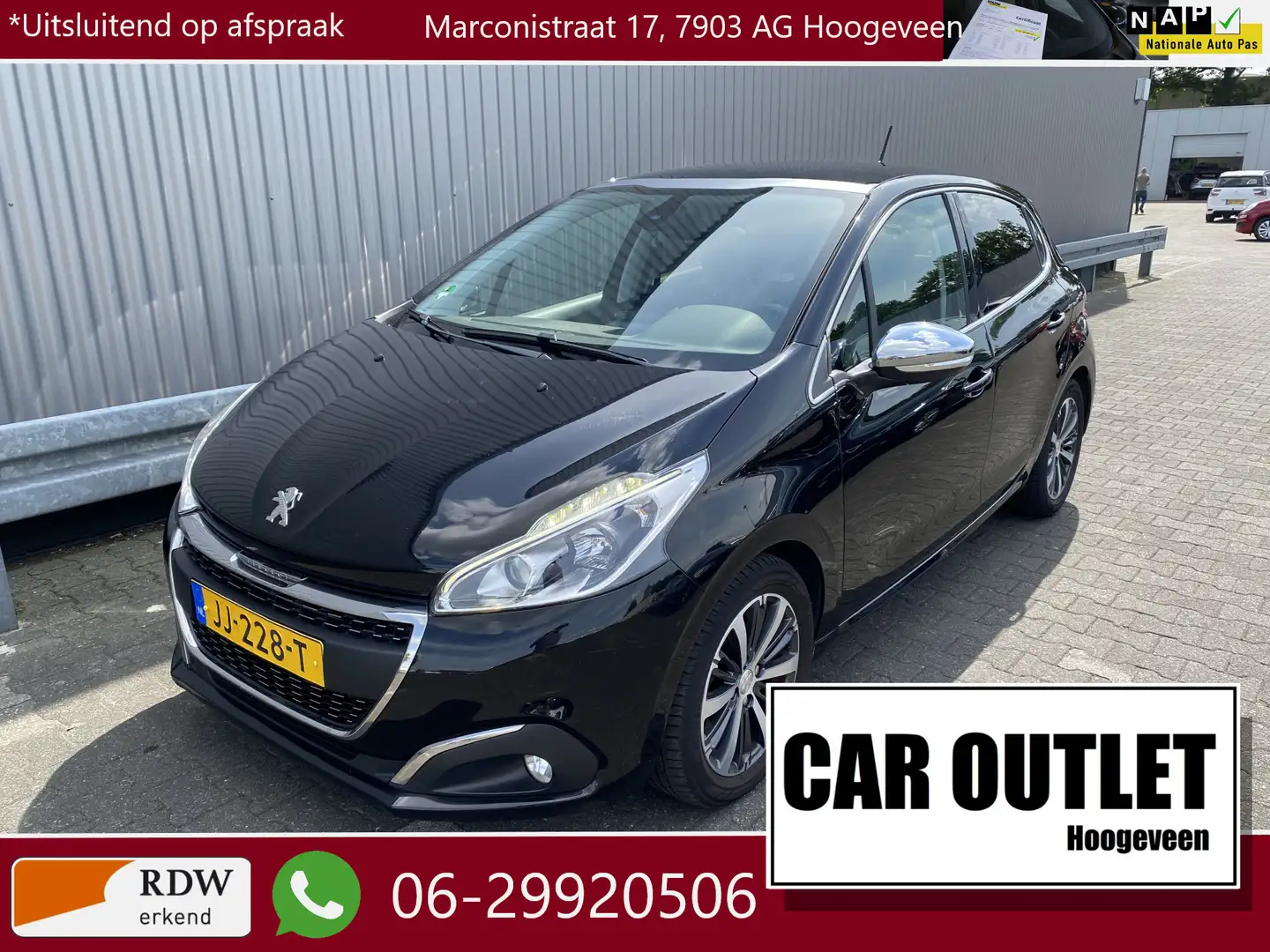 Peugeot 208 1.2 PureTech Allure 152Dkm.NAP, Leer, Clima, CC, P Zwart - 1