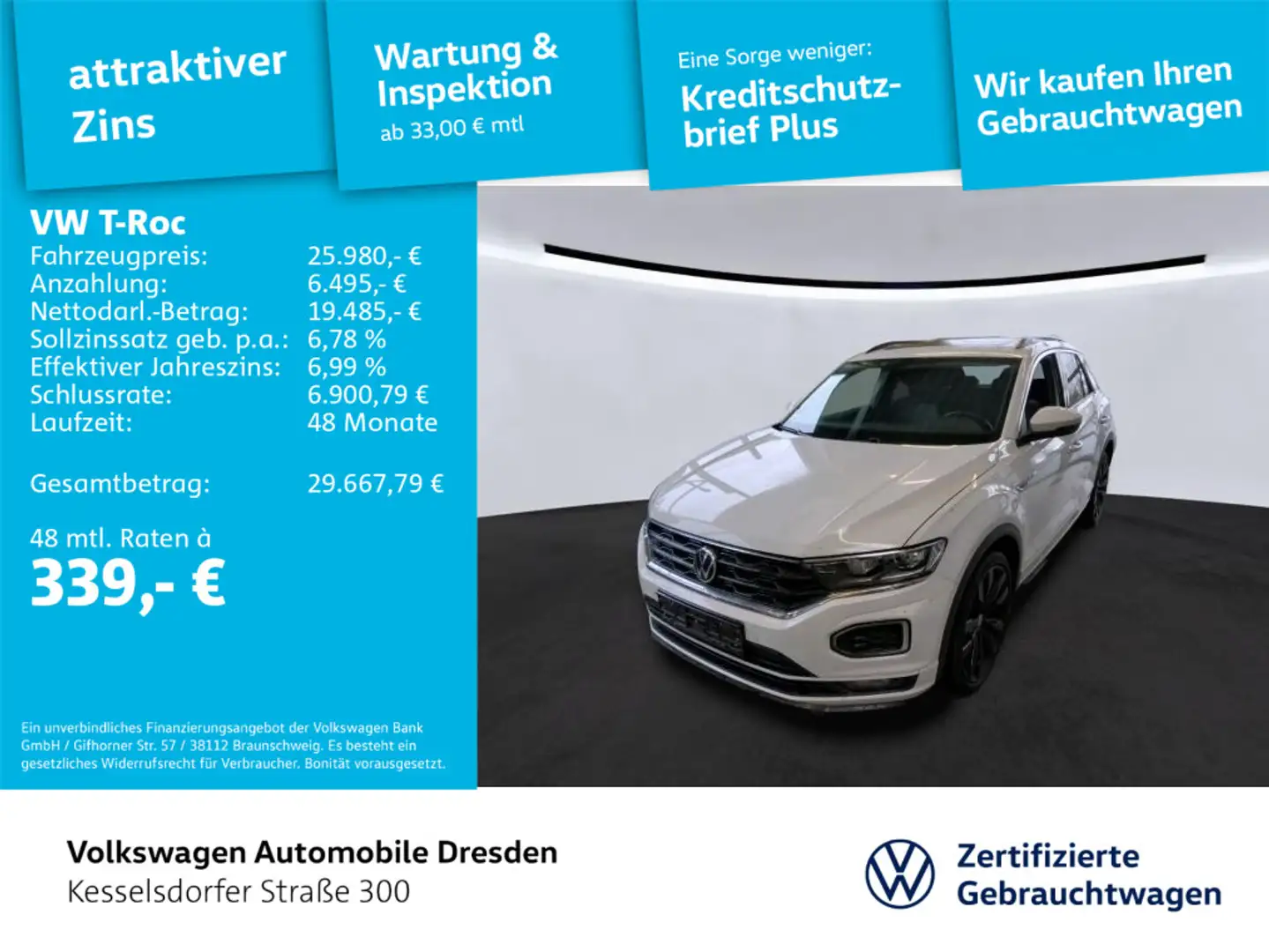 Volkswagen T-Roc T-ROC Sport Weiß - 1