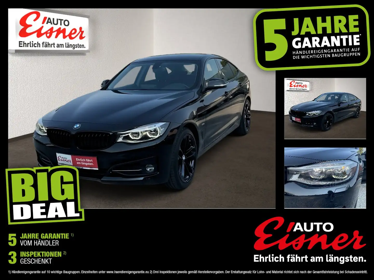 BMW 320 d Gran Turismo xDrive Sport Line 2xKlima PDC Schwarz - 1