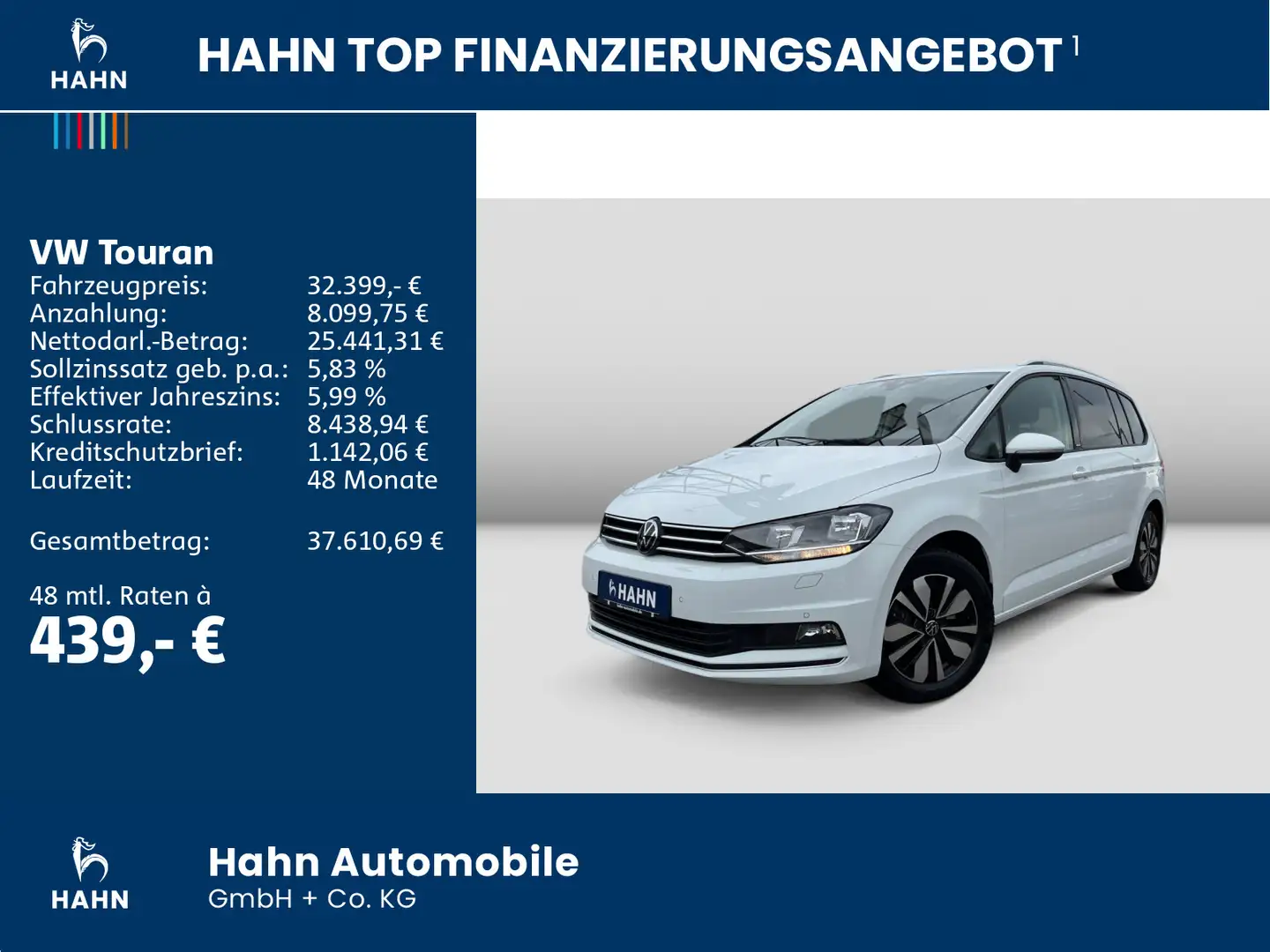 Volkswagen Touran 1.5TSI DSG Move 7-Sitze ACC PDC Sitzh Nav Weiß - 2