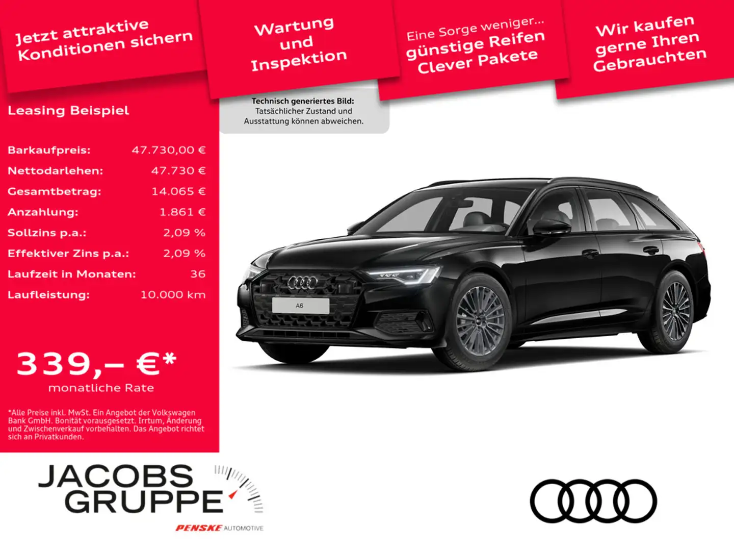 Audi A6 Avant 45 TFSI S tronic advanced AHK, Matri Schwarz - 1