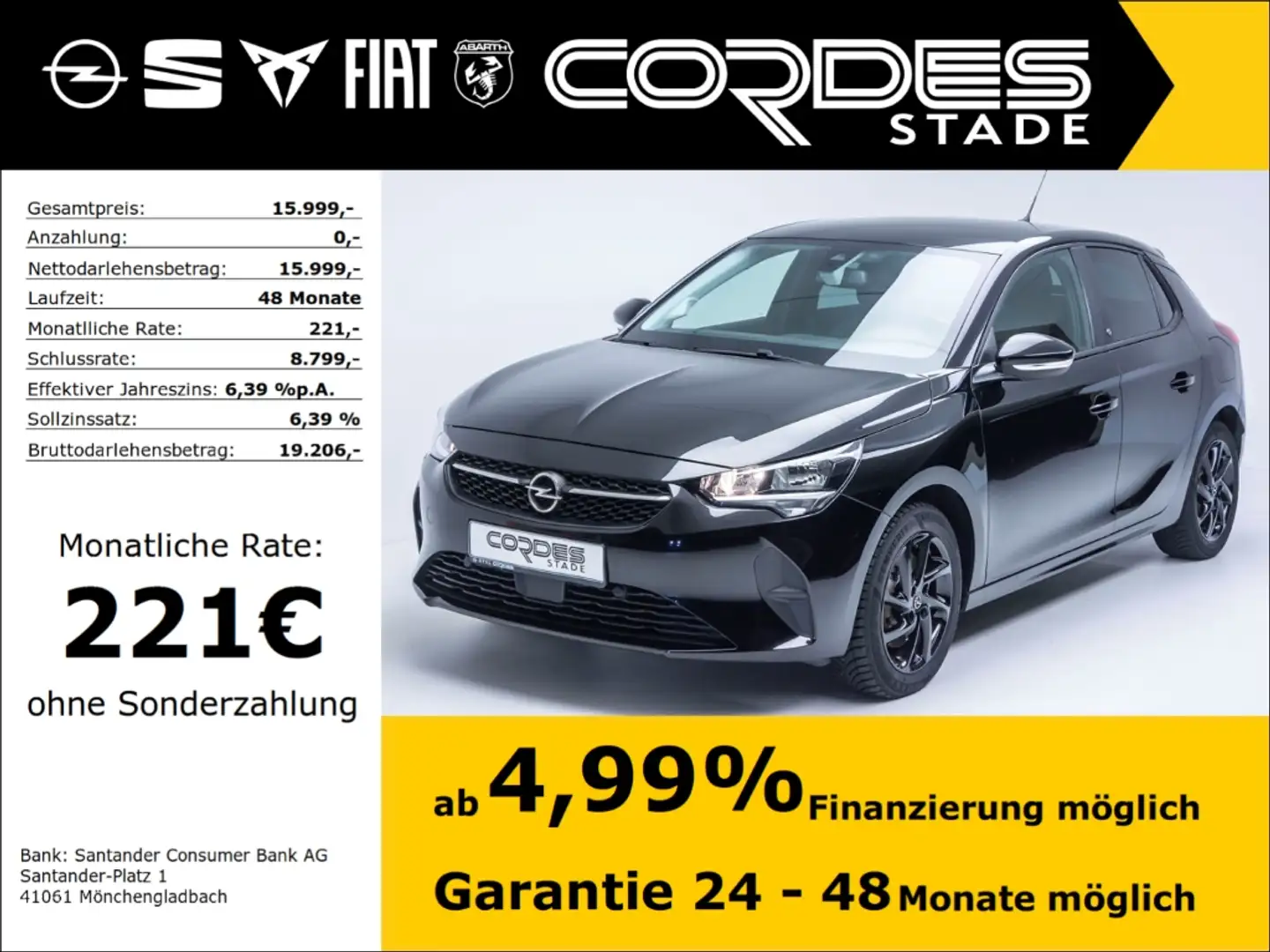 Opel Corsa-e F  Edition Allwetter Automatik Kamera (49) Negro - 1