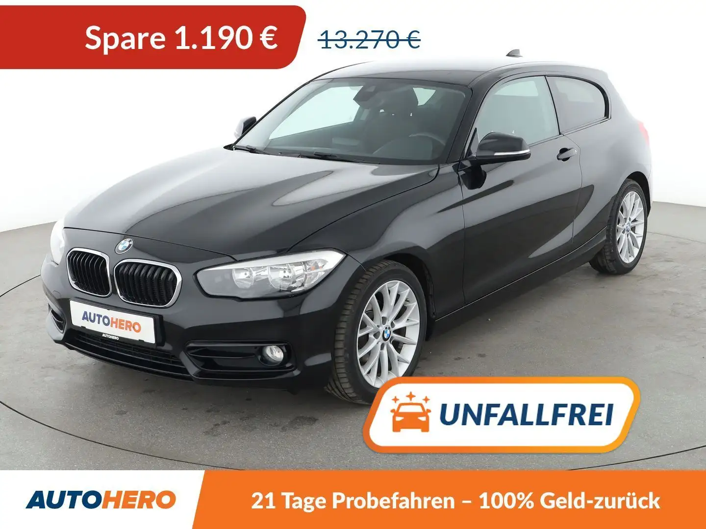 BMW 118 118i Sport Line*NAVI*TEMPO*PDC*SHZ*ALU* Schwarz - 1
