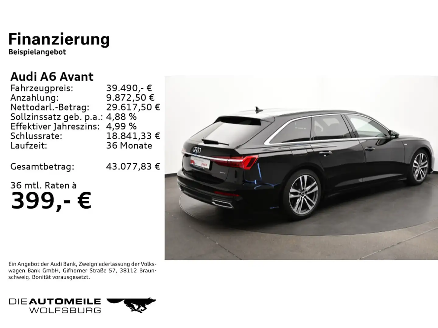 Audi A6 50 TDI Tiptronic quattro ACC/Sportsi/Si Schwarz - 2