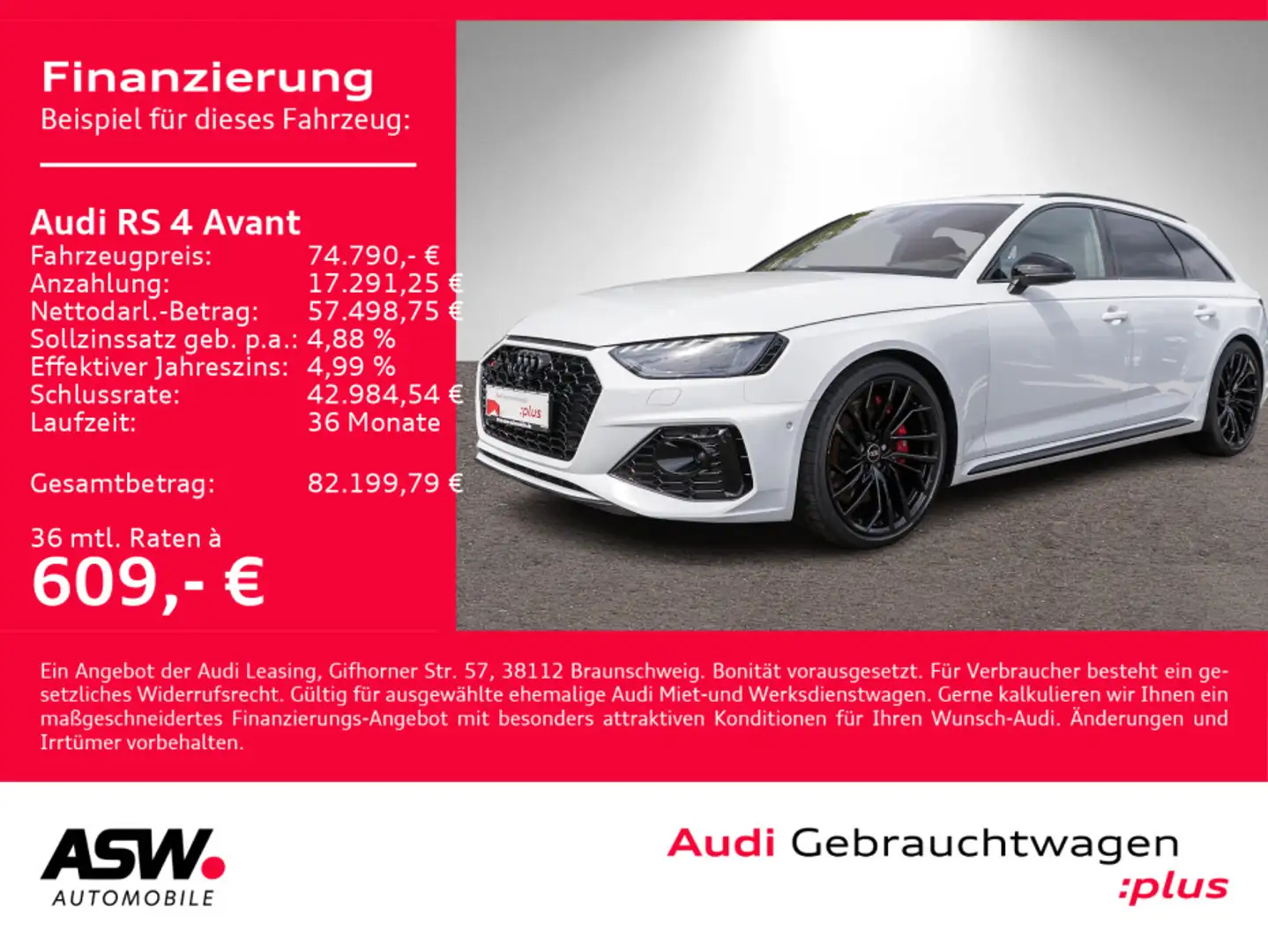 Audi RS4 RS4 Avant 2.9 TFSI quattro Navi Matrix Pano HUD Weiß - 1