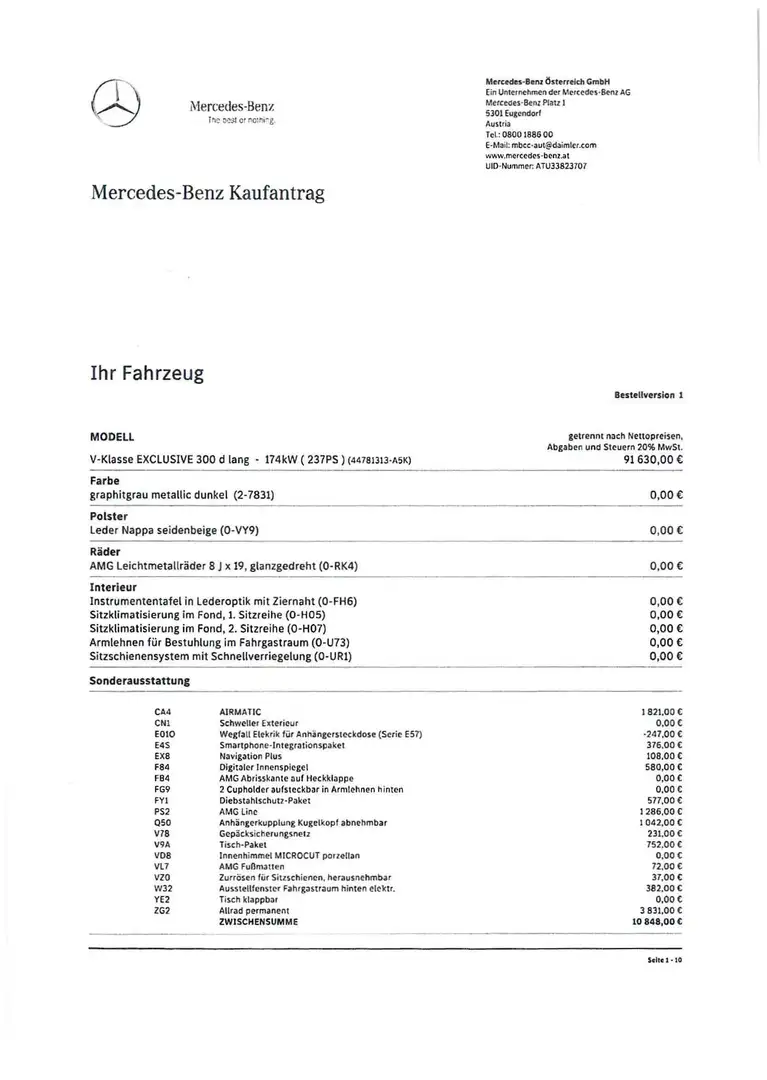 Mercedes-Benz V 300 V 300 d lang 4Matic 9G-TRONIC Edition 2023 Grau - 2