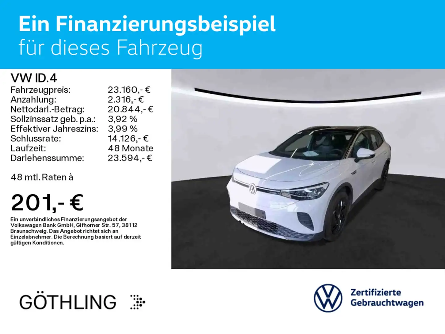 Volkswagen ID.4 Pure 109kW*NAVI*SPUR*APP*WÄRMEP.*LM-FELG.19 Weiß - 2