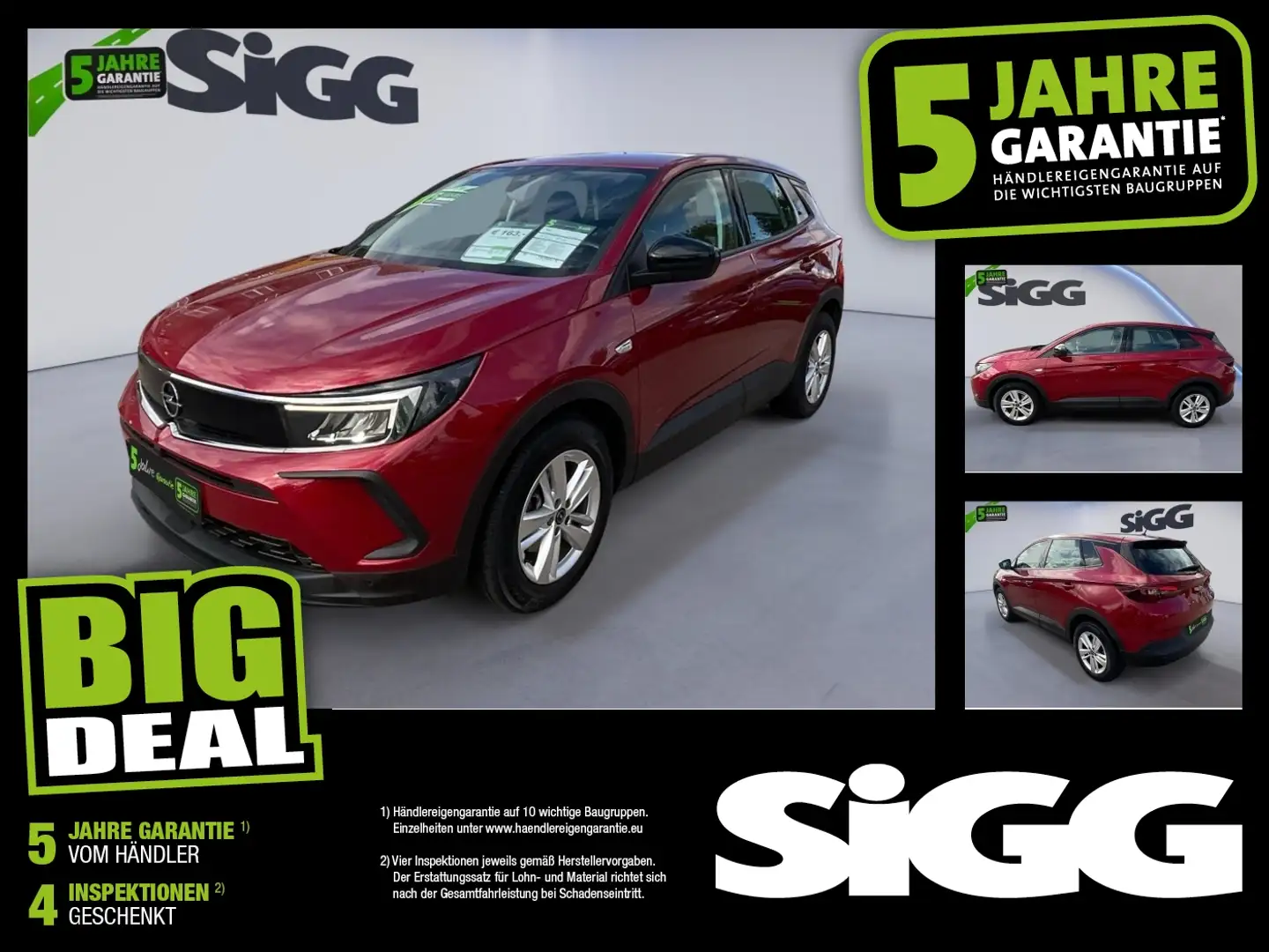 Opel Grandland 1.2 Turbo Matrix 2xKlima AHK AUT Kam. Rood - 1