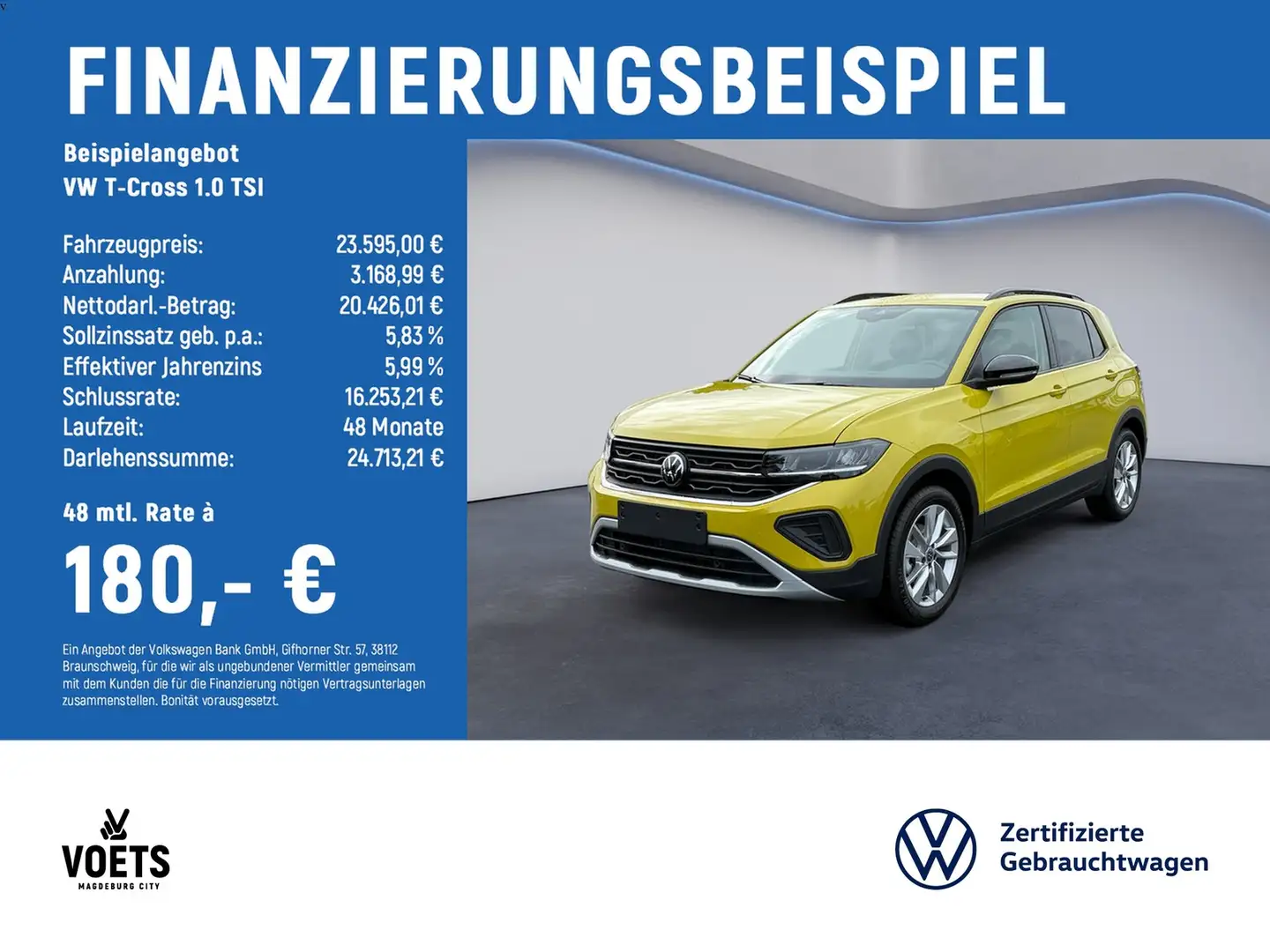 Volkswagen T-Cross 1.0 TSI Goal KAMERA+NAVI+LED Jaune - 2