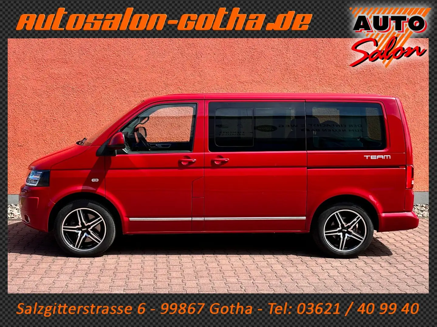 Volkswagen T5 Multivan Team 4Motion+LED+AHK+Standhzg+Sitzhz Rojo - 2