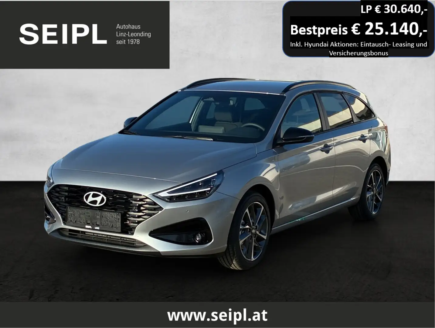 Hyundai i30 Kombi 1,0 TGDI Go! Plus DCT*Superbonus* Silber - 1