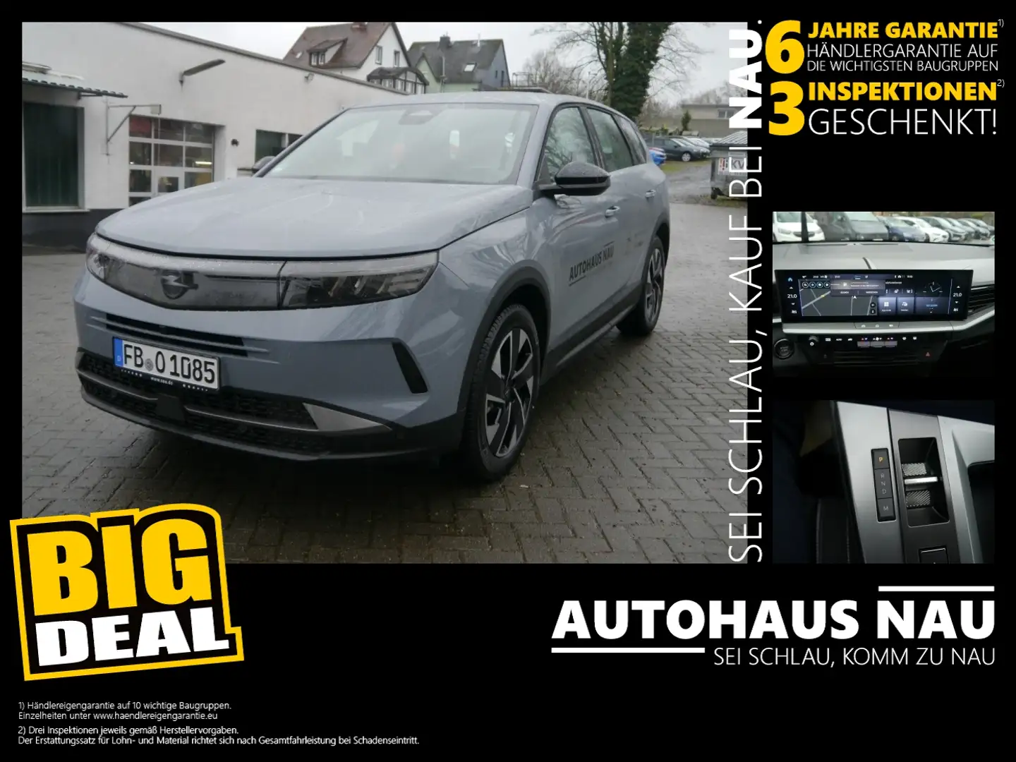 Opel Grandland 100kW 1.2 Hybrid 48V Mild- Edition Grau - 1