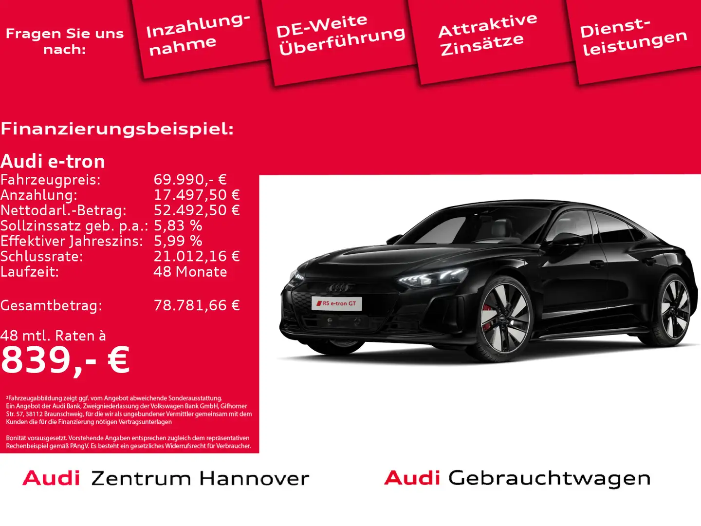 Audi e-tron RS GT quattro Matrix Standklima Pano B&O Schwarz - 1