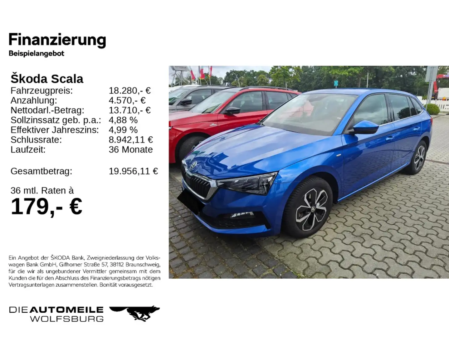 Skoda Scala 1.0 TSI DSG Drive 125 LED/Einparkhi Blau - 2
