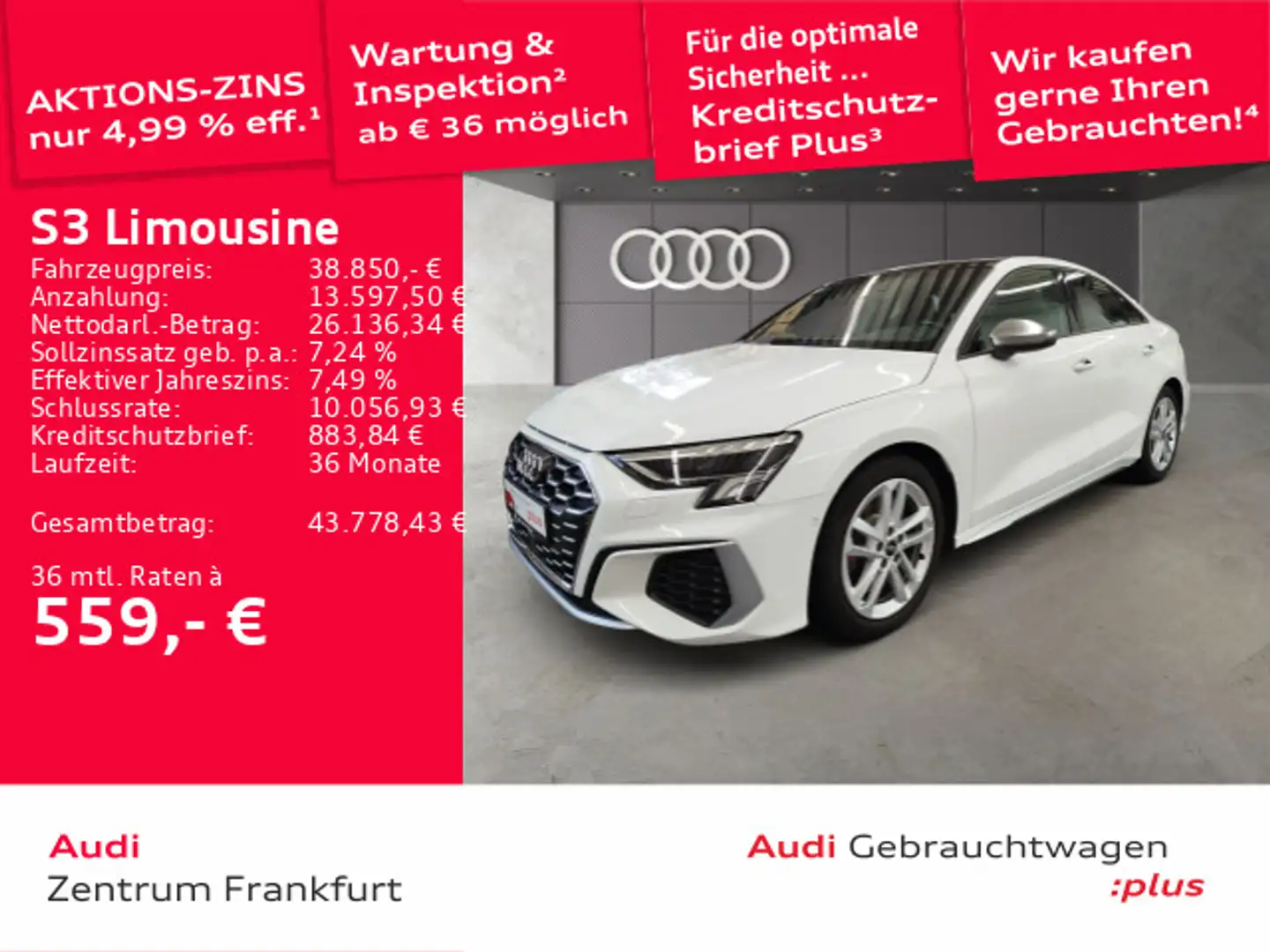 Audi S3 TFSI S tronic LED ACC Panorama Weiß - 1