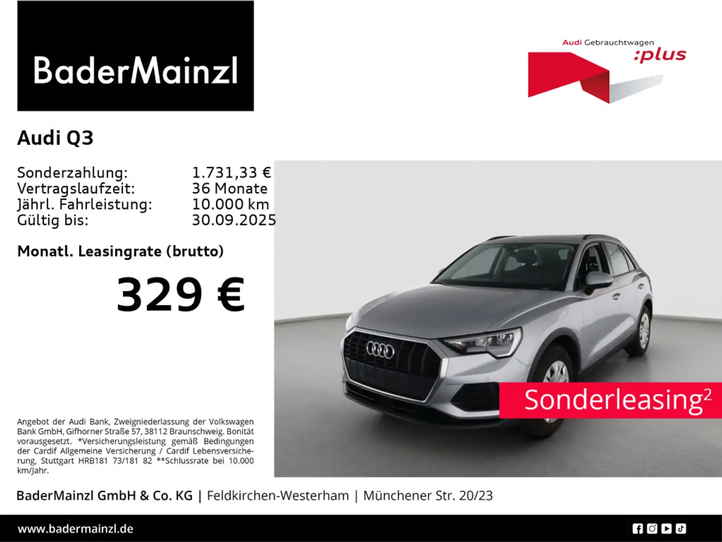 Audi Q3 35 TFSI S tronic LED Navi SHZ Virtual ACC Silber - 1