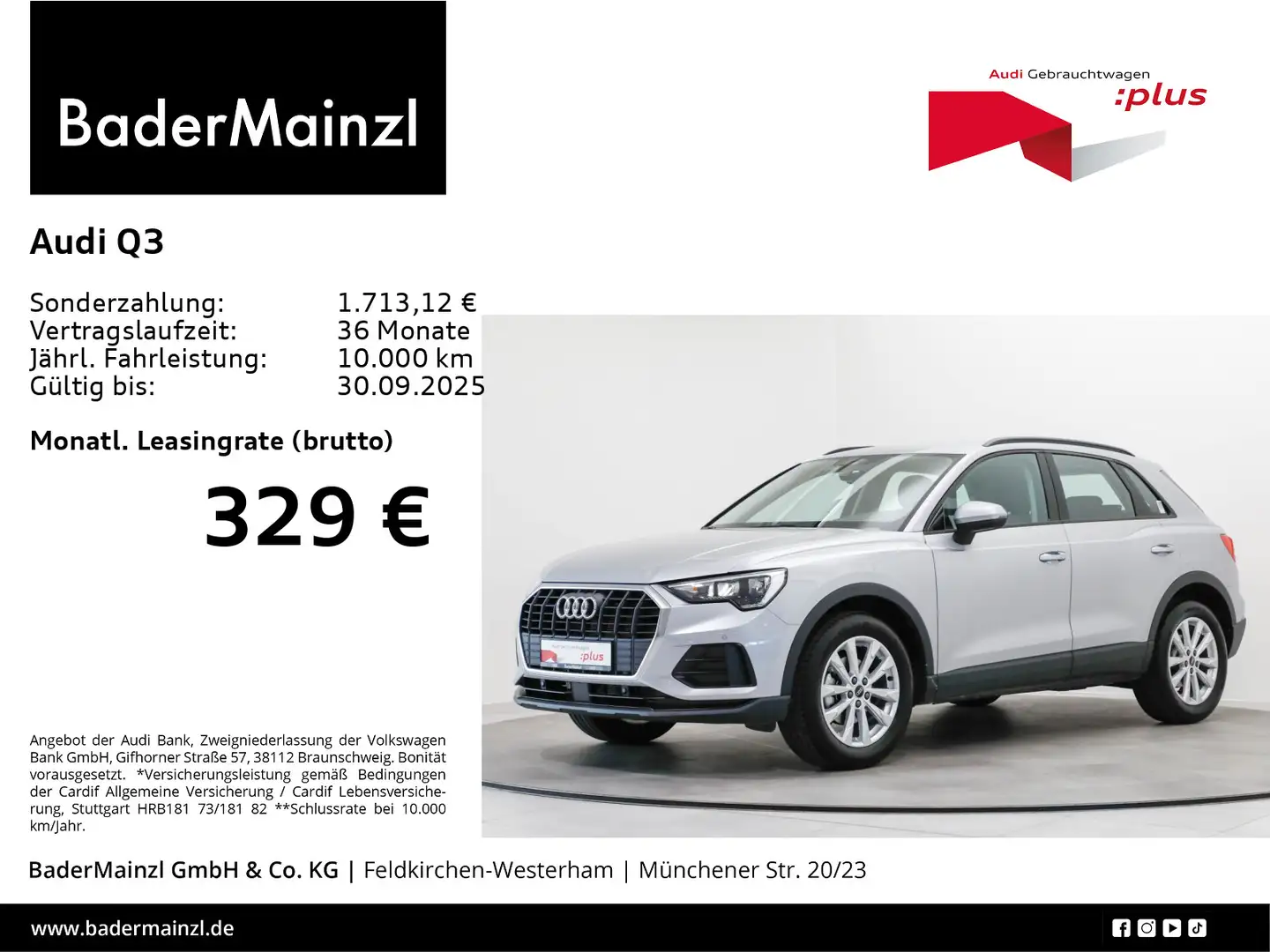 Audi Q3 35 TFSI S tronic LED Navi SHZ Virtual ACC Silber - 1